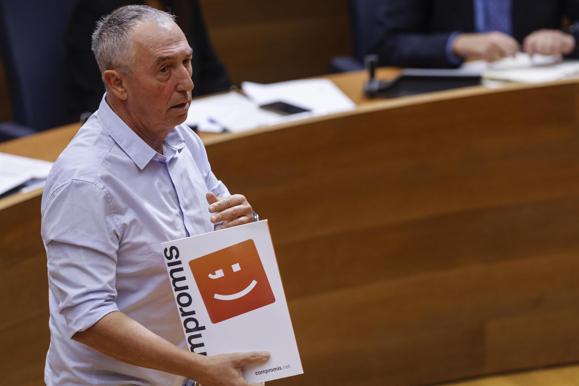 El portaveu de Compromís en Les Corts, Joan Baldoví, intervé durant una sessió de control - Rober Solsona - Europa Press