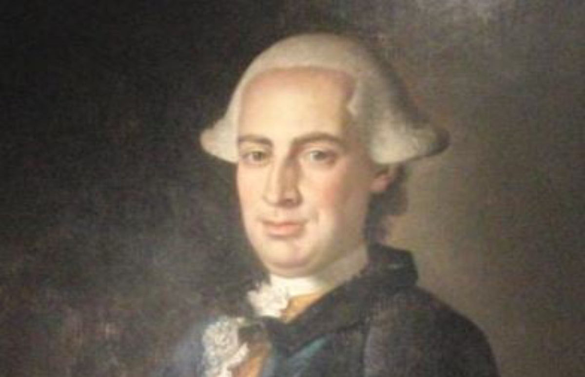 Detall del retrat de Joaquim Manuel Fos exposat al Col·legi de l'Art Major de la seda de València