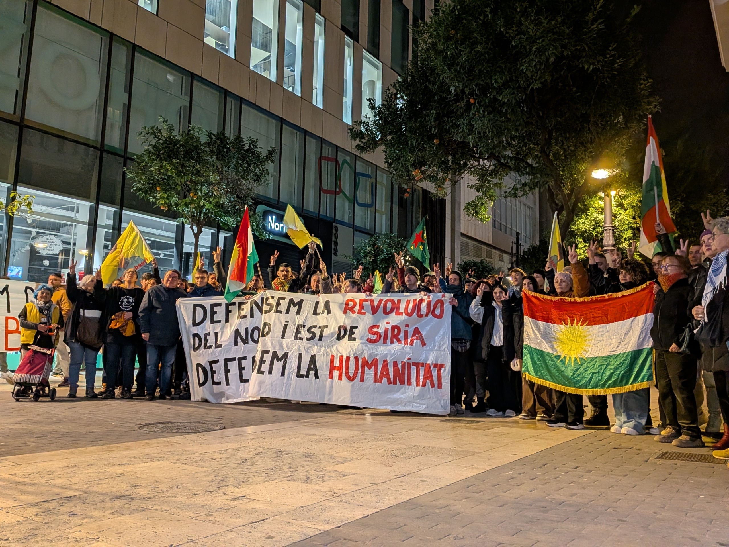 Concentració a València en solidaritat amb el poble kurd i Rojava el passat 22 de gener