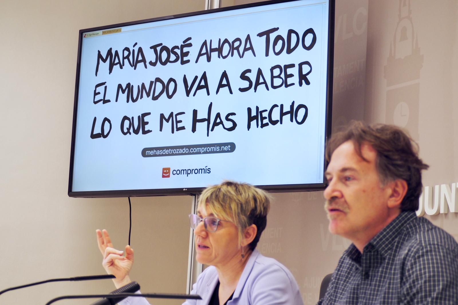 Papi Robles i Giuseppe Grezzi a la presentació del pla de xoc de Compromís per a la mobilitat a València