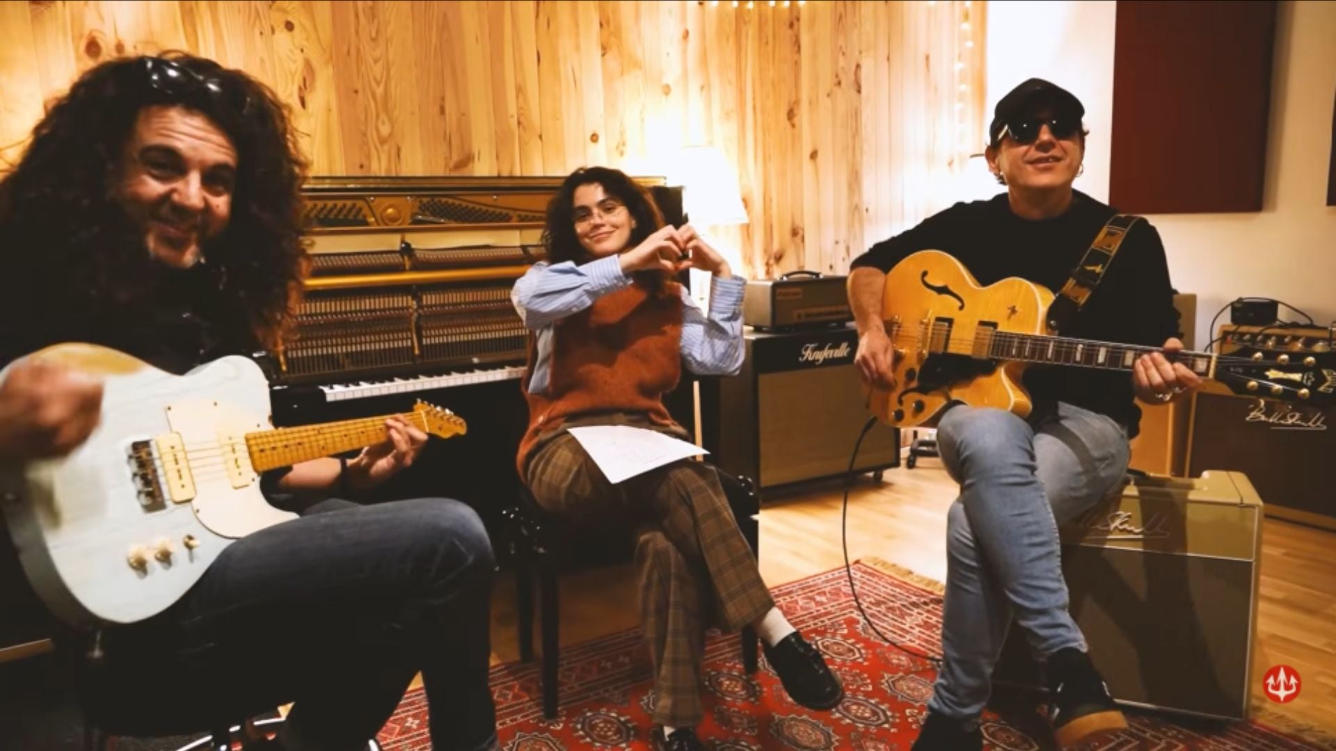 La Maria i Ramonets durant la gravació del disc