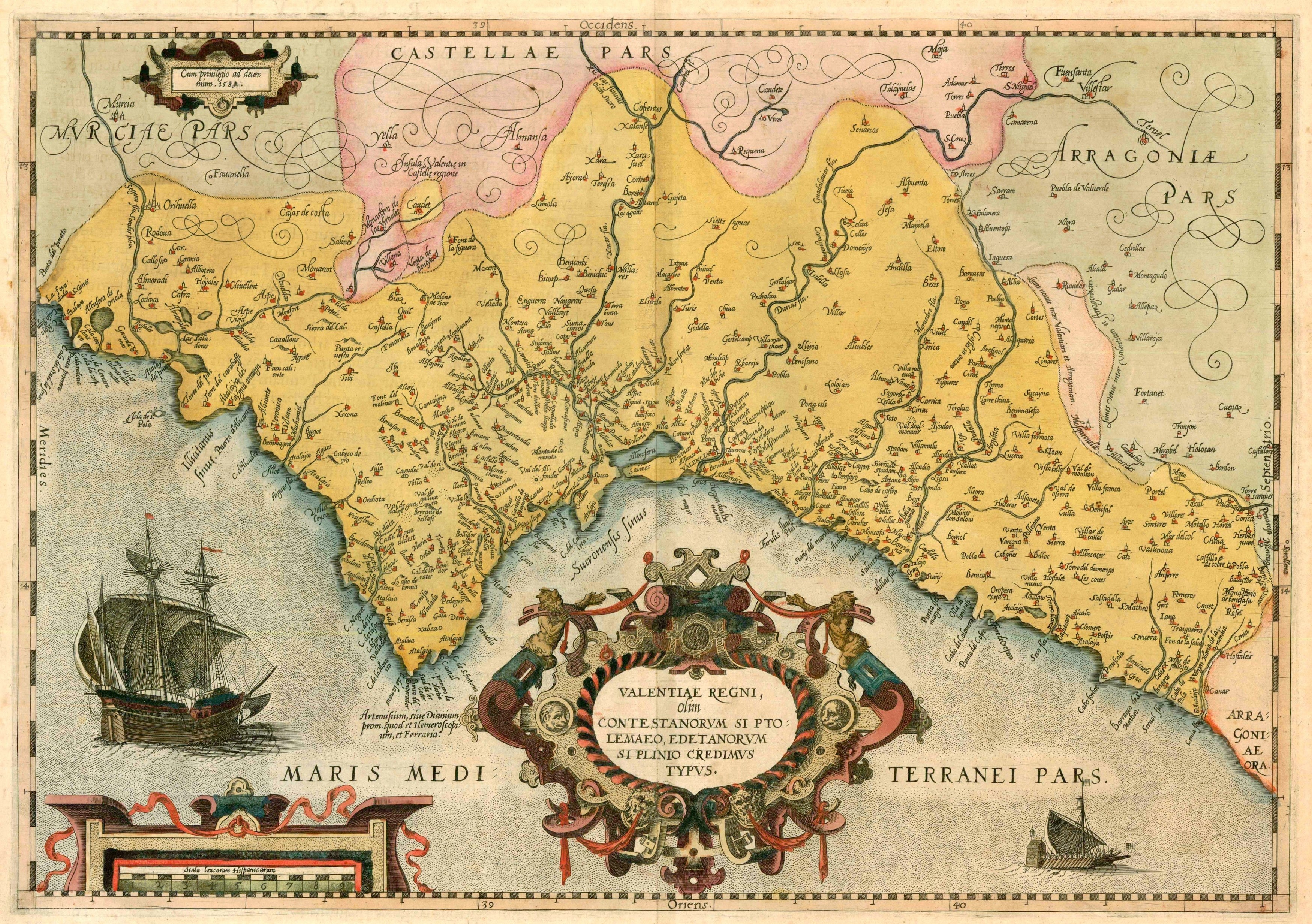 El Regne de València. Abraham Ortelius (1584)