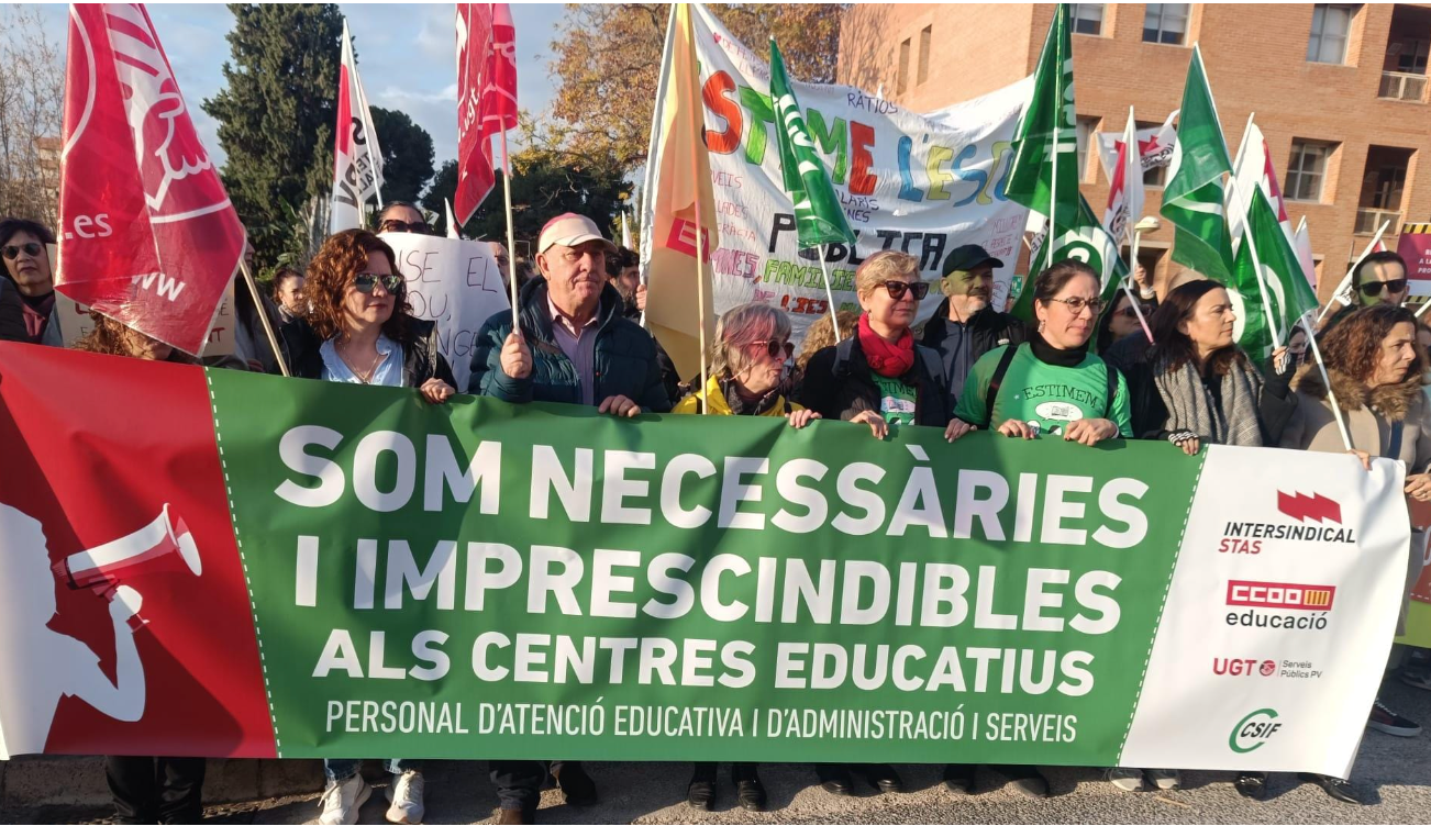 Mobilització del personal d’atenció educativa (PAE) i personal d’administració i serveis (PAS), el 2025 | Intersindical