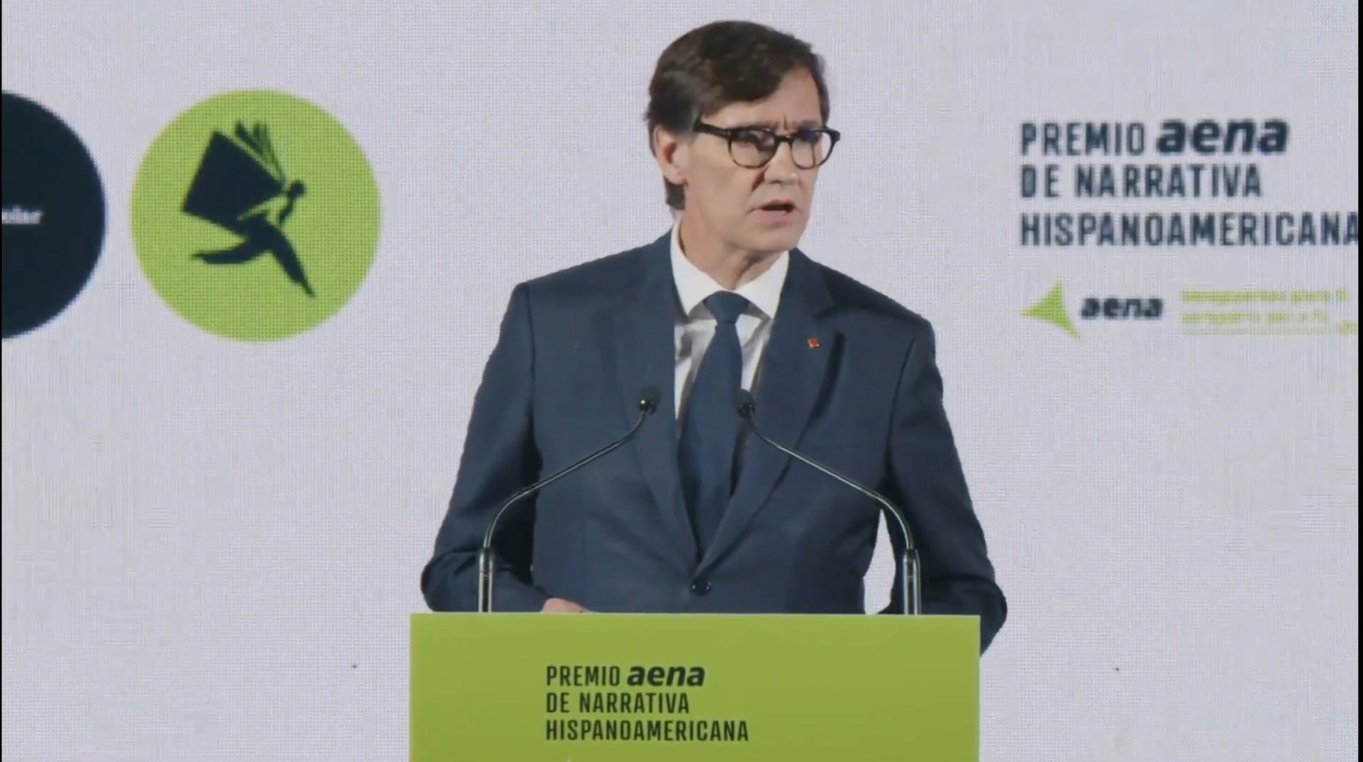 Salvador Illa, president de la Generalitat de Catalunya durant l'acte del premi literari