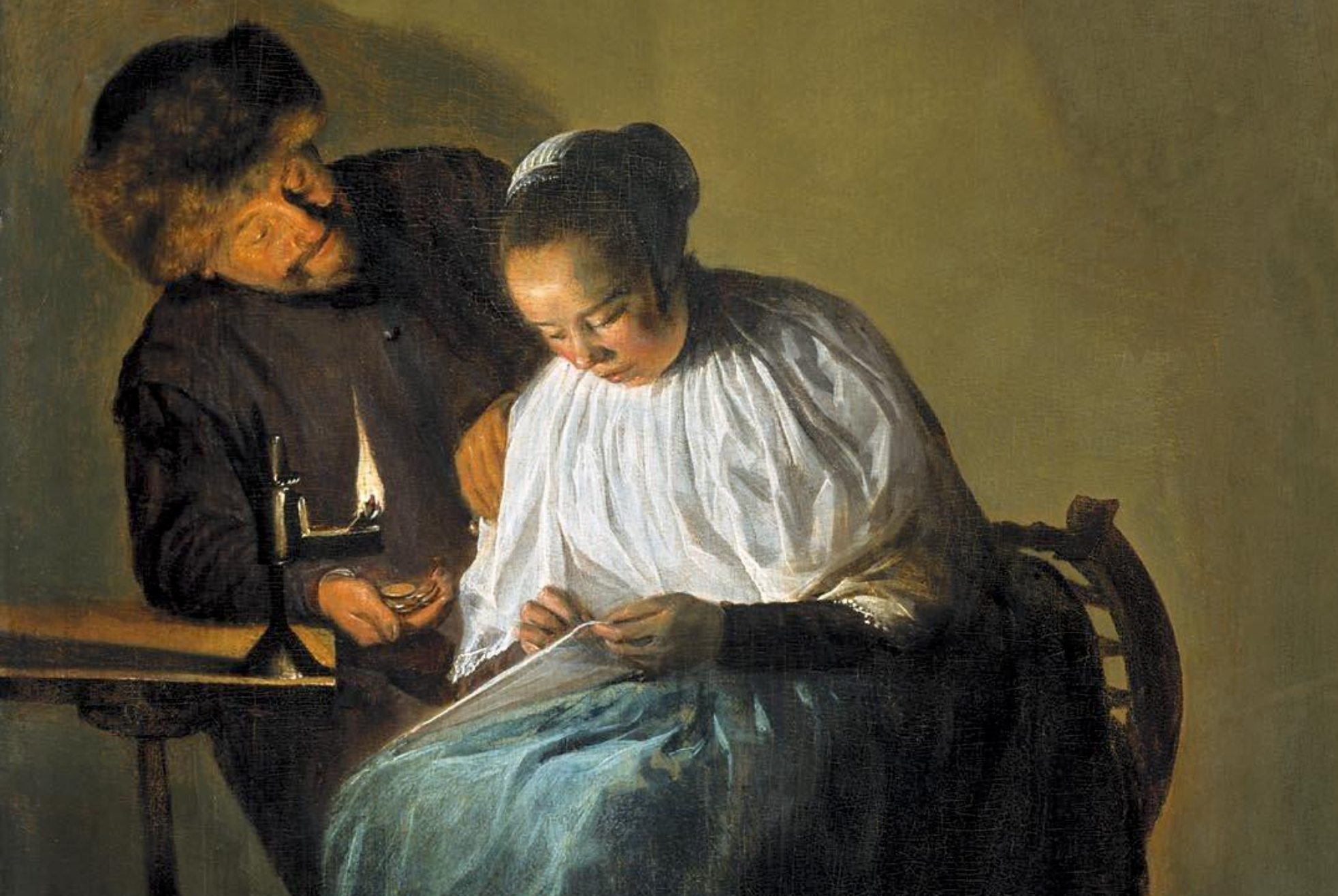 Judith Leyster, 'La proposició' (detall), 1631