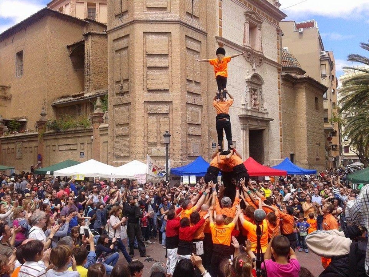 La Jove Muixeranga de València en plena actuació, en una imatge d'arxiu