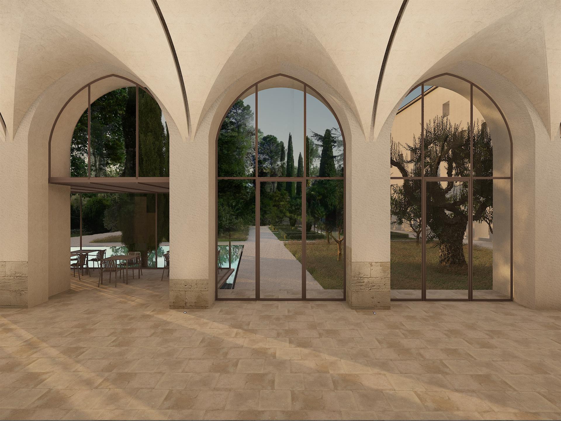 Simulació del futur centre cultural en el monestir de Santa Clara de Xàtiva.