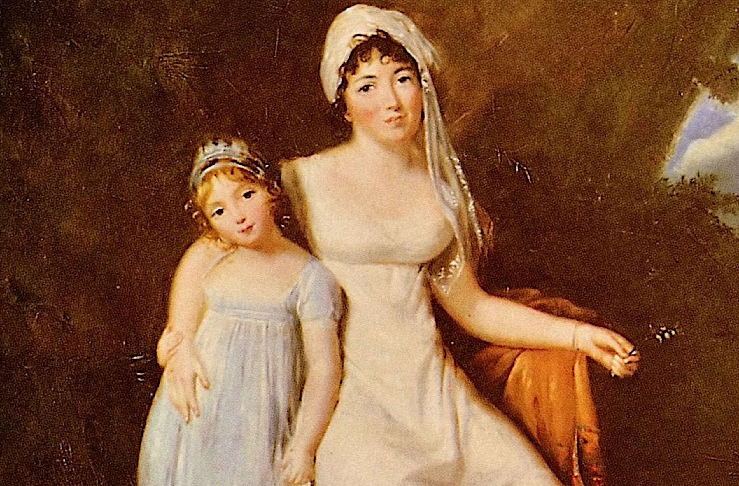 Marguerite Gérard, 'Madame de Staël i la seua filla Albertine' (detall), 1805. Oli sobre llenç