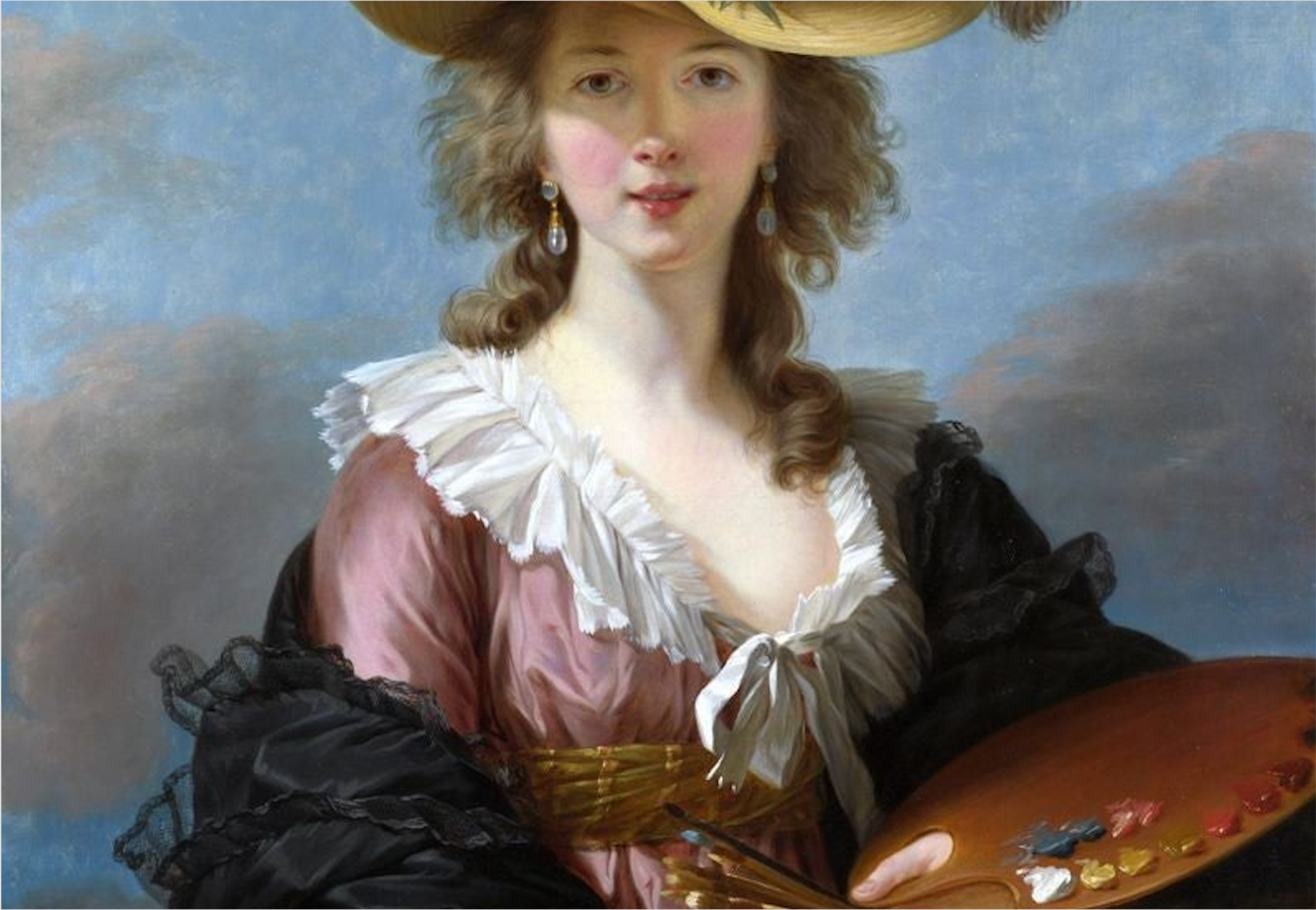Élisabeth Vigée Le Brun, 'Autoretrat amb capell de palla' (detall), 1782. Oli sobre llenç
