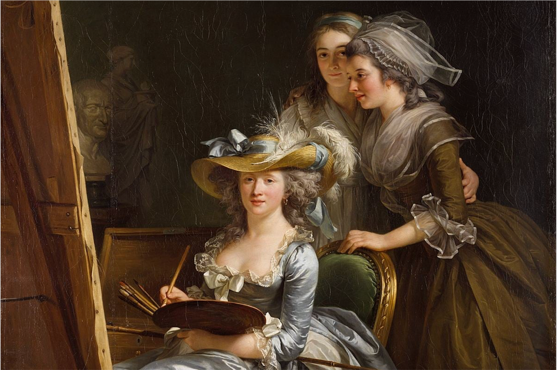 Adélaïde Labille-Guiard, 'Autoretrat amb dues alumnes' (detall), 1785