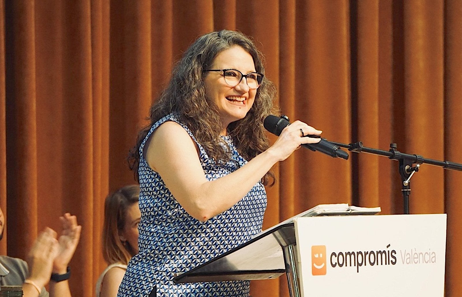 Mónica Oltra, en l'assemblea extraordinària de Compromís que l'ha ratificada com a candidata a l'alcaldia de València 