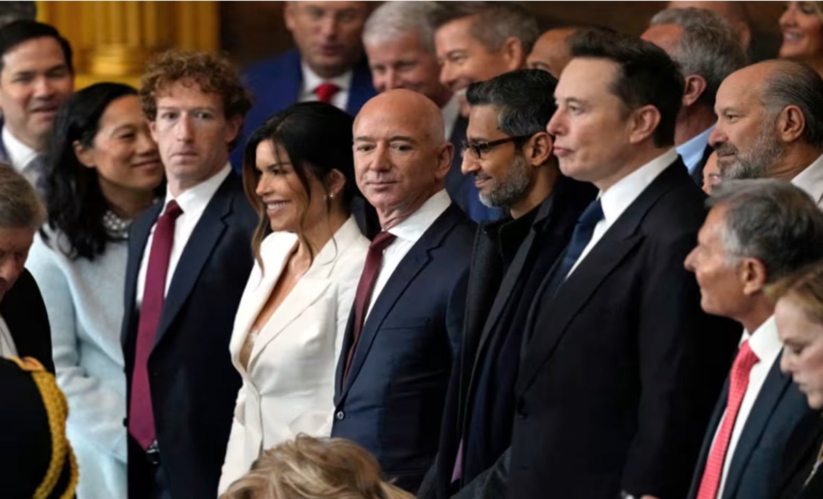 Tecnooligarques de Silicon Valley a la presa de possessió de Donald Trump el 2025