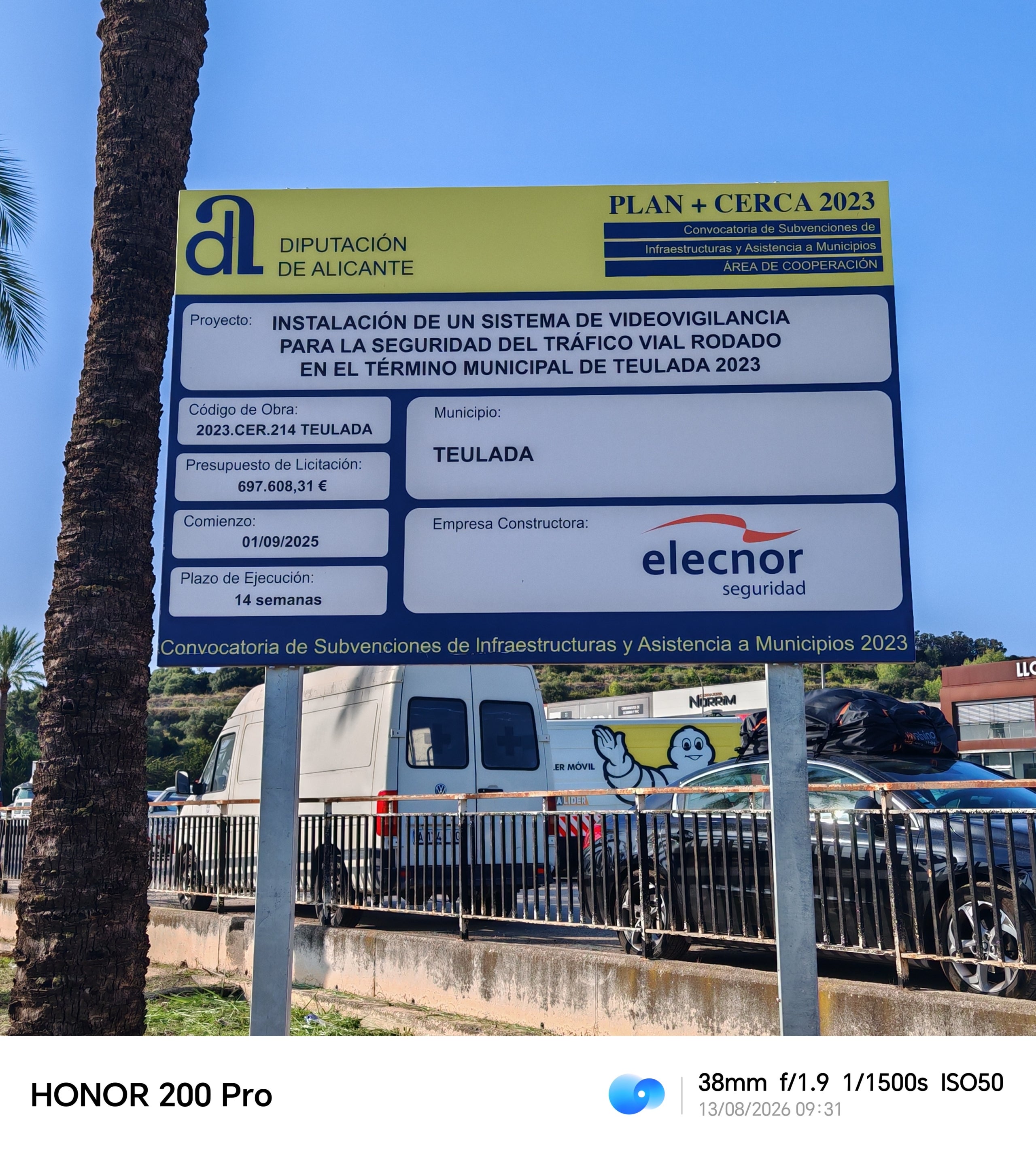 Cartell de la diputació d'Alacant a Teulada només en castellà | Diari La Veu