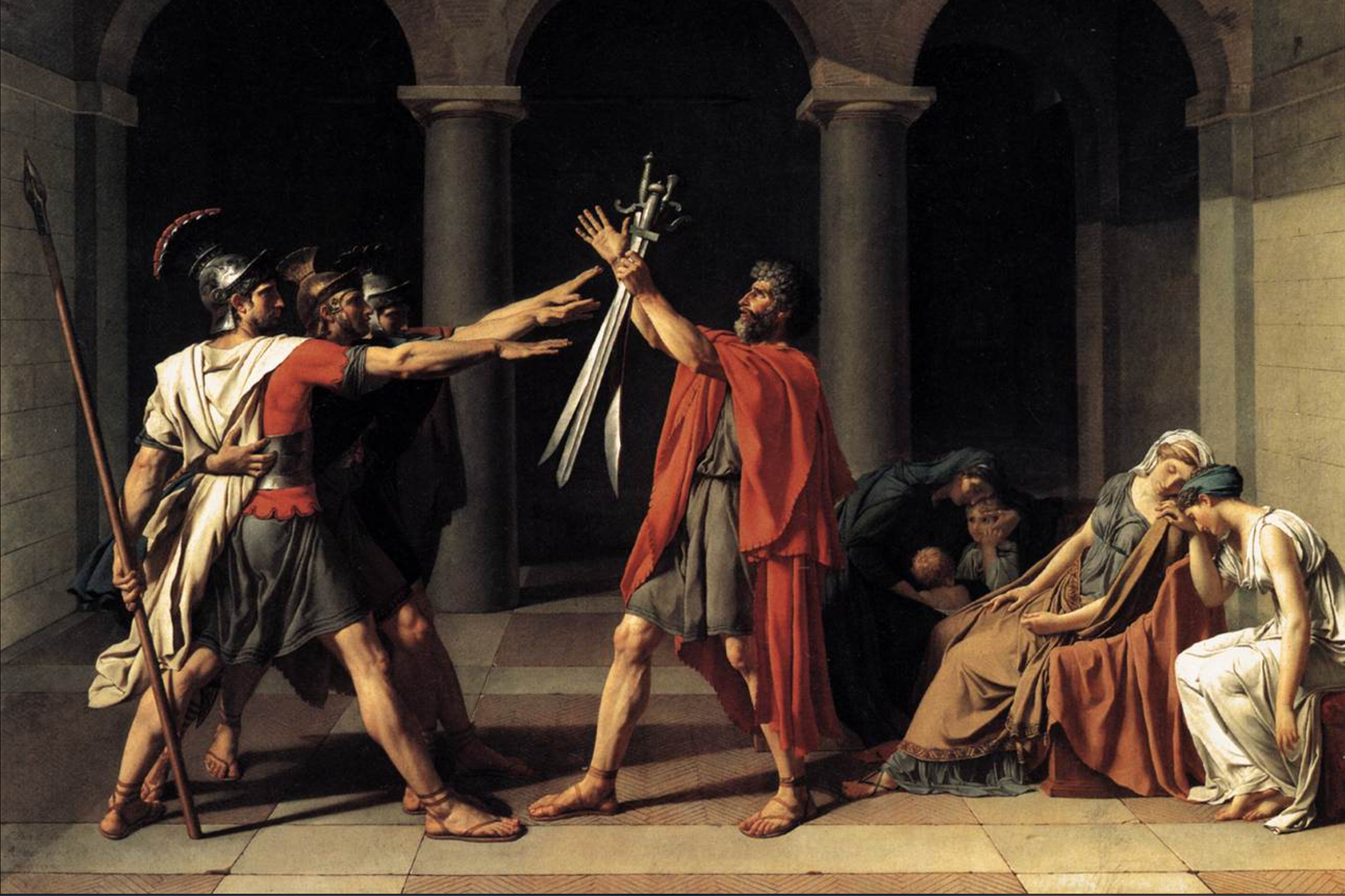 Jacques Louis David, 'El jurament dels Horacis' (detall), 1784
