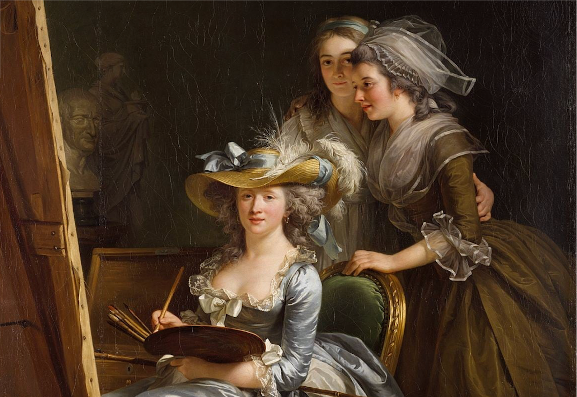 Adélaïde Labille-Guiard, «Autoretrat amb dues alumnes» (detall), 1785