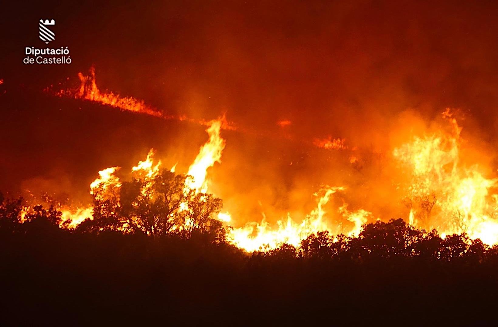 Incendi forestal declarat a Sogorb