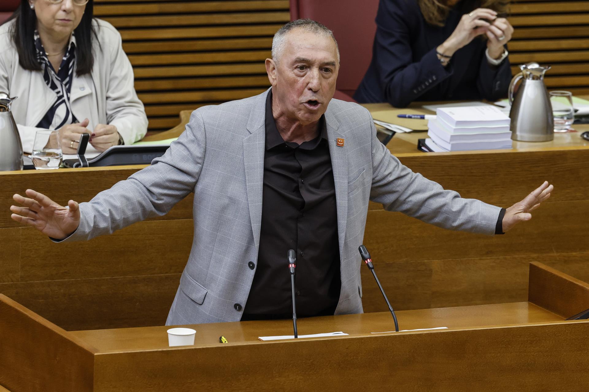 El síndic de Compromís, Joan Baldoví, durant una sessió de control, en les Corts Valencianes | Rober Solsona | EP