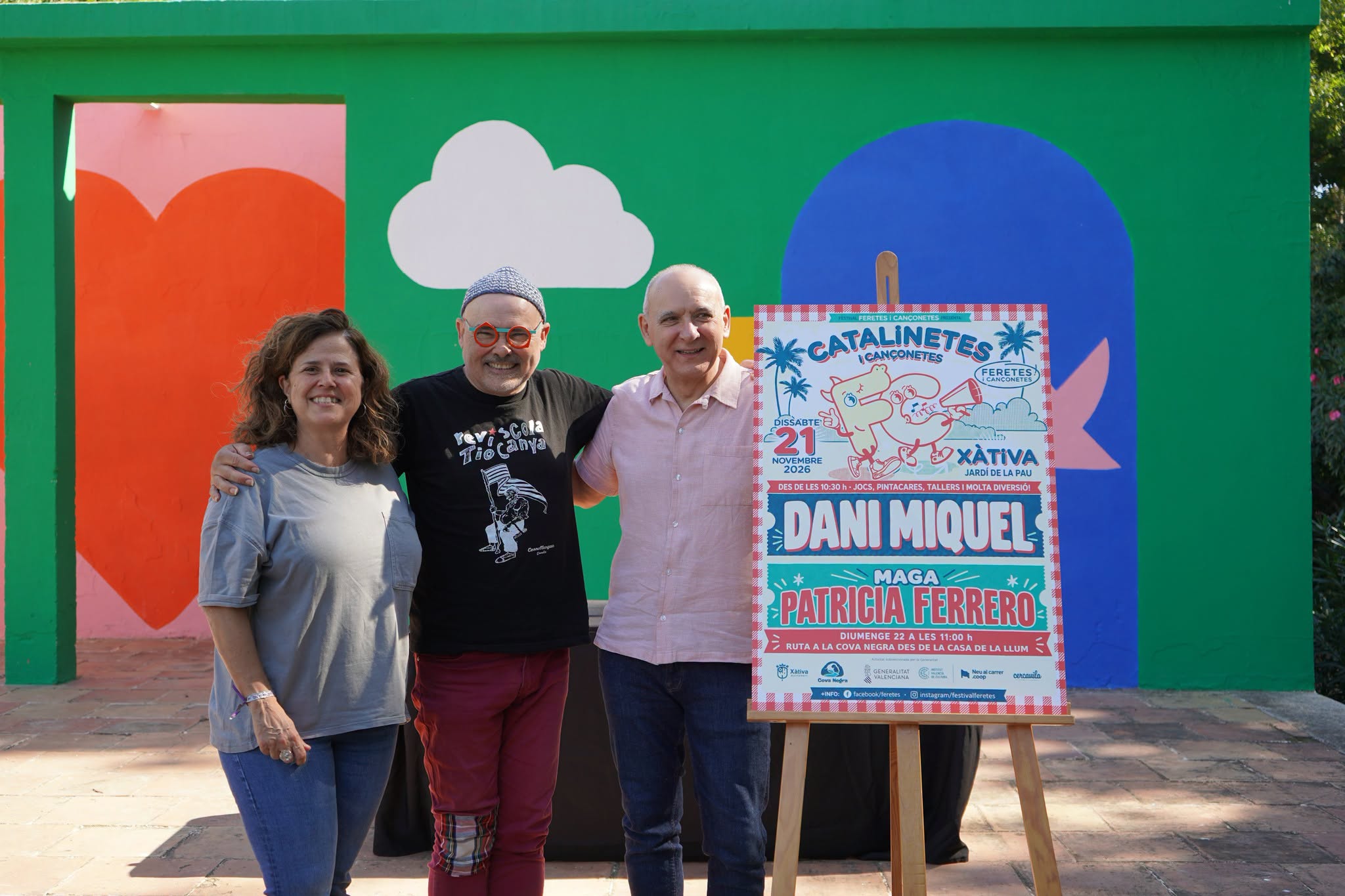 Amor Amorós, Dani Miquel i Alfred Boluda, hui en el Jardí de la Pau de Xàtiva | Adrià Mancebo