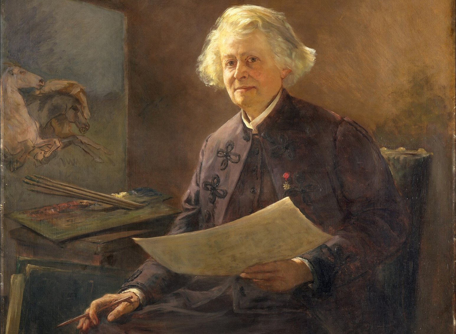Anna Klumpke, 'Retrat de Rosa Bonheur' (detall), 1898. Oli sobre llenç. Metropolitan Museum, Nova York
