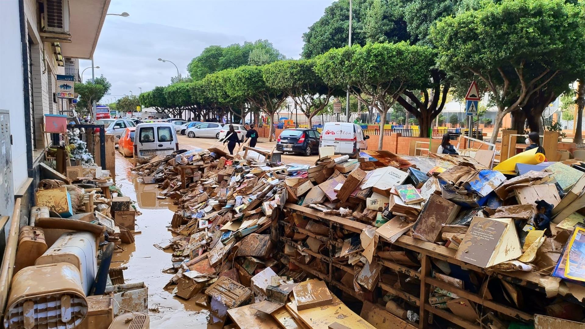 LLibres d'una biblioteca afectada per la dana del 29 d'octubre del 2024 | EP