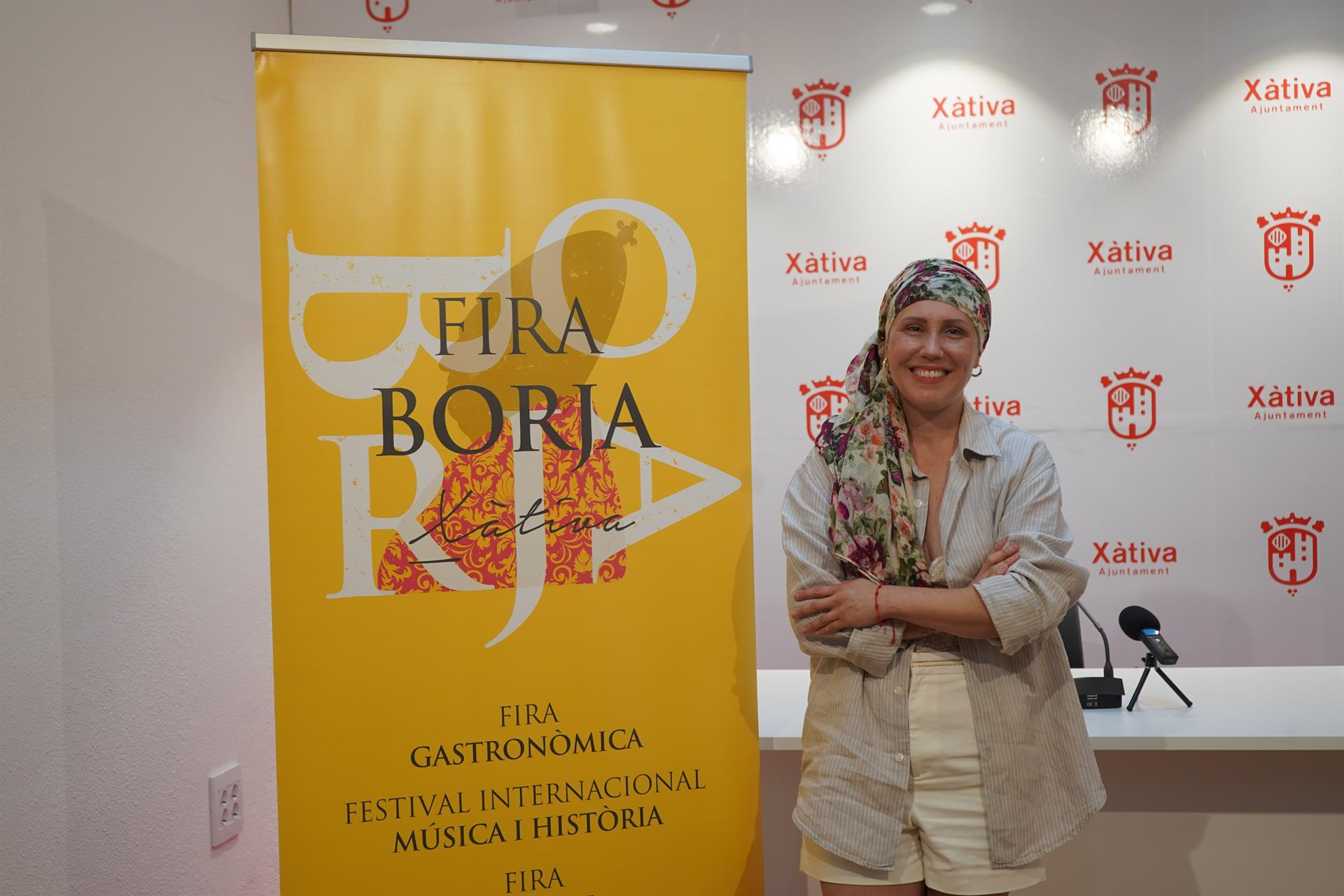 La regidora de Turisme de Xàtiva, Raquel Caballero, hui en la presentació de la Fira Borja.