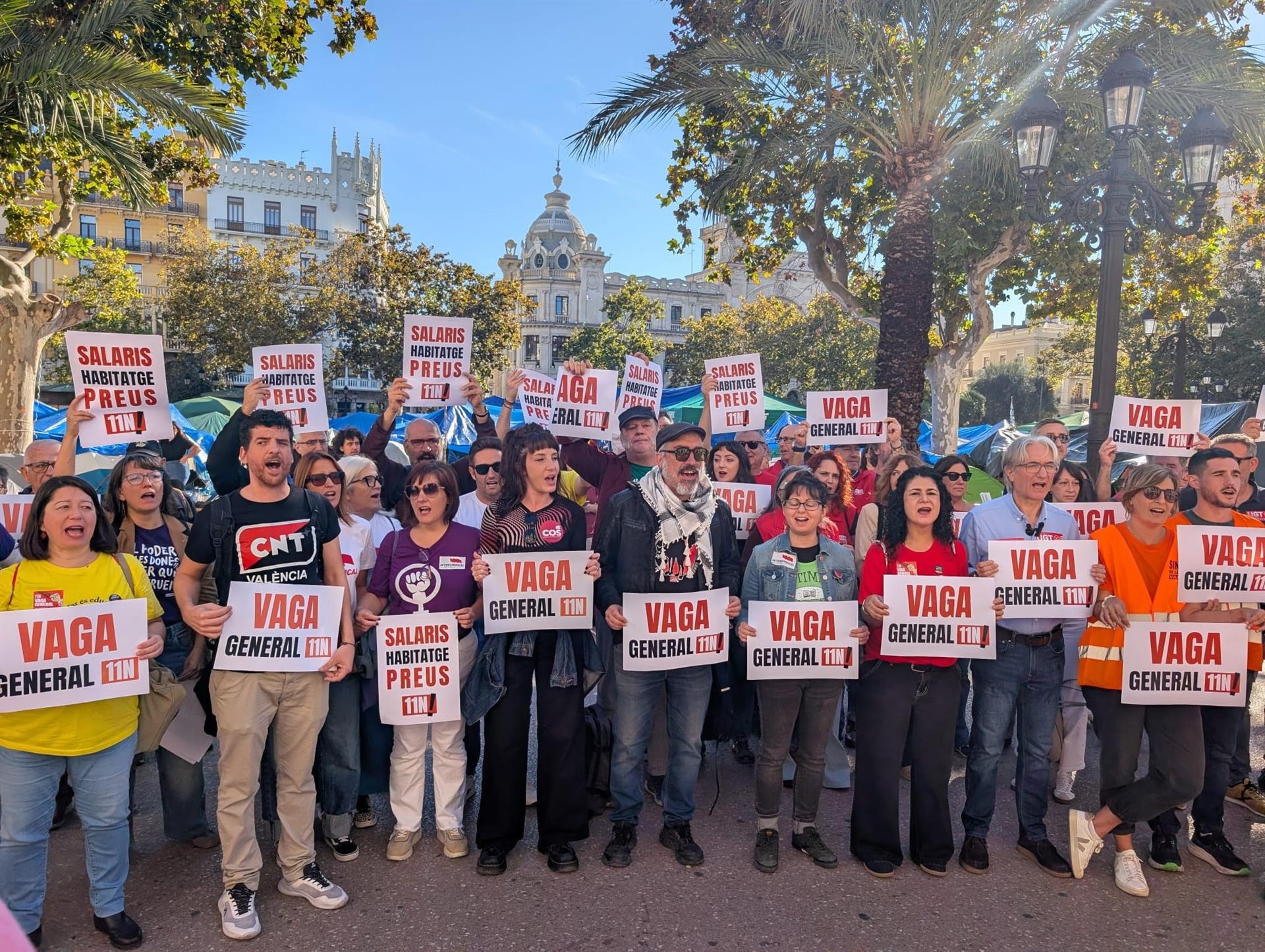 Sindicats, organitzacions socials i col·lectius del moviment per l'habitatge criden la ciutadania valenciana a secundar la vaga general de l'11 de novembre | EP